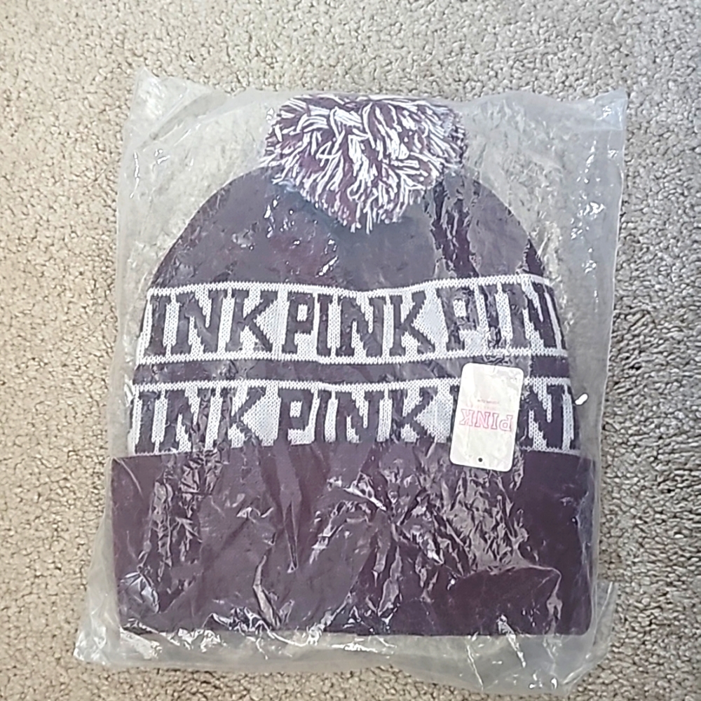 New PINK Beanie Winter Pom Pom Hat